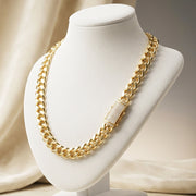10 MM Stones Lock Cuban Chain FSC 1039 - ChainsOnly