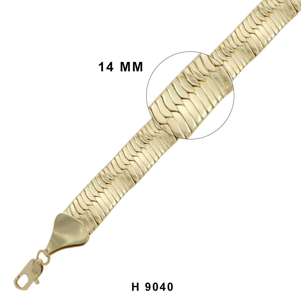 14 MM Herringbone Chain H 9040 9" G - ChainsOnly
