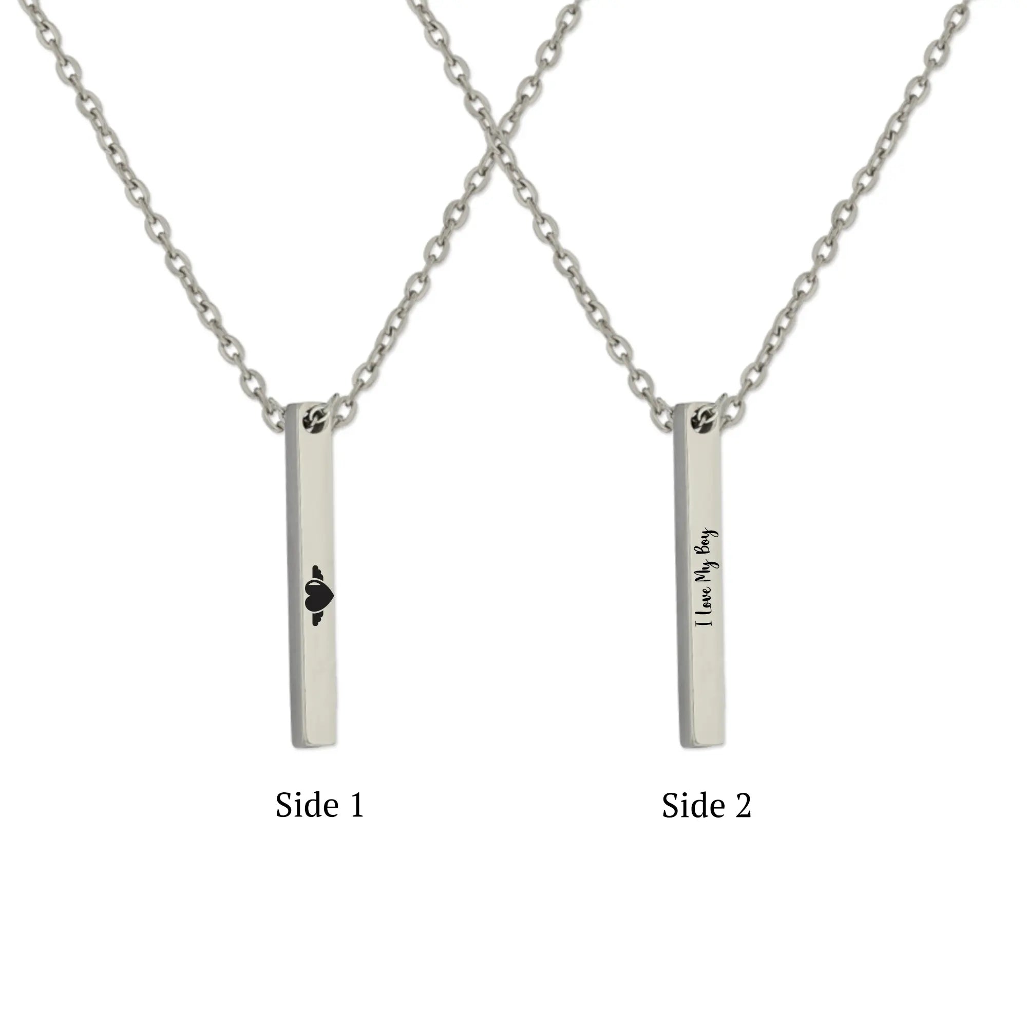 Vertical silver Bar Necklace