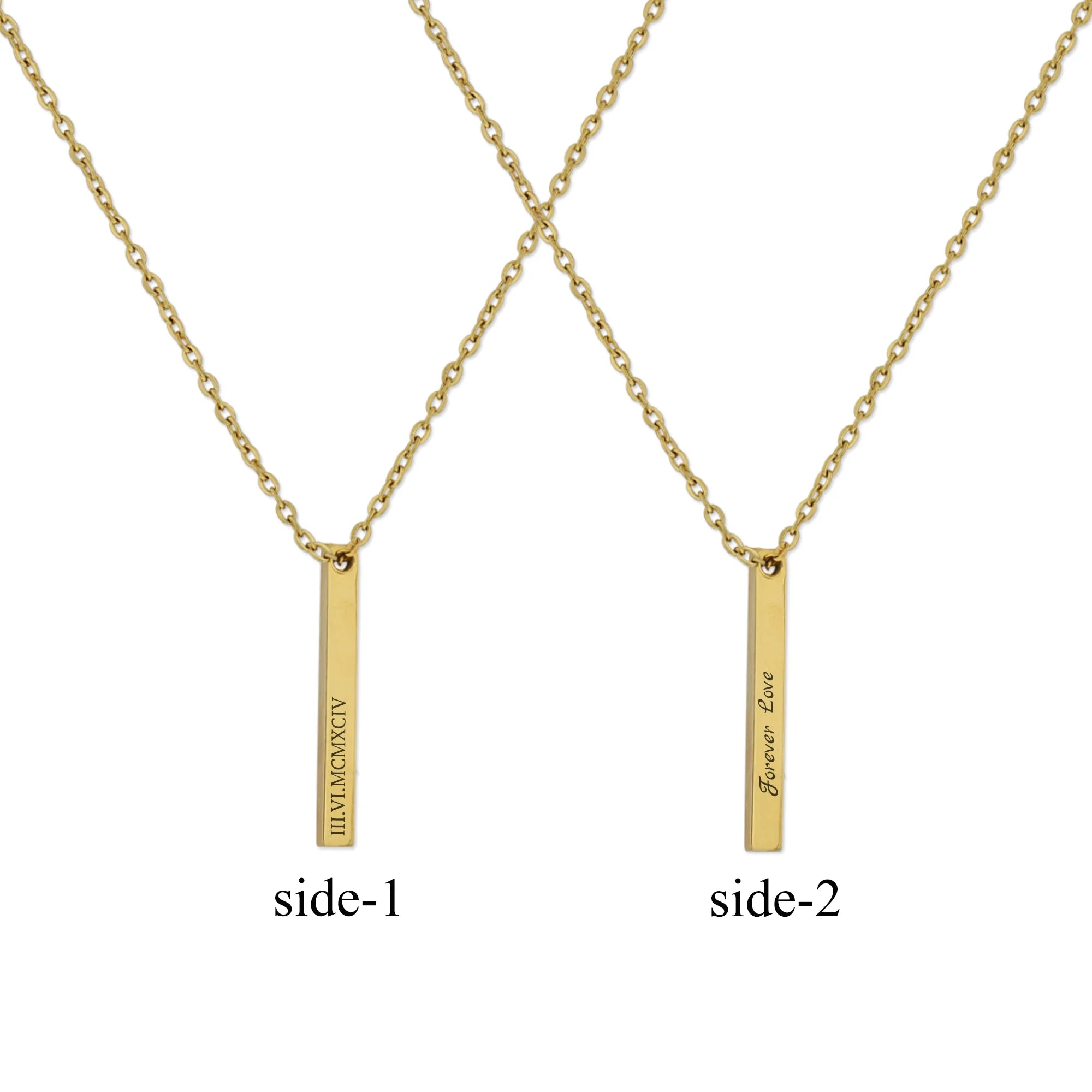 3D Bar Necklace,4 side necklace,Date Necklace,Minimalist Necklace,Necklace for women,Signature Necklace,coordinate necklace,custom name necklace,engraved necklace,gift for boyfriend,gift for men,gold bar necklace,his and hers gifts