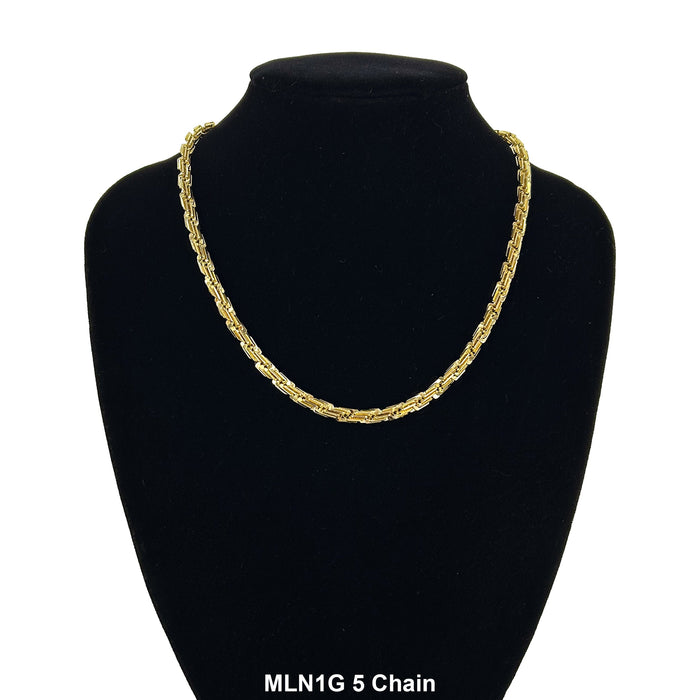 5 MM Milano Same Links Chain MLN1G 5 - ChainsOnly
