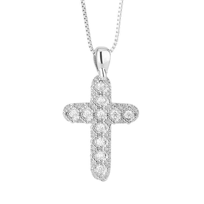 925 Sterling Cross Pendant With Chain MOS925 N2 - ChainsOnly