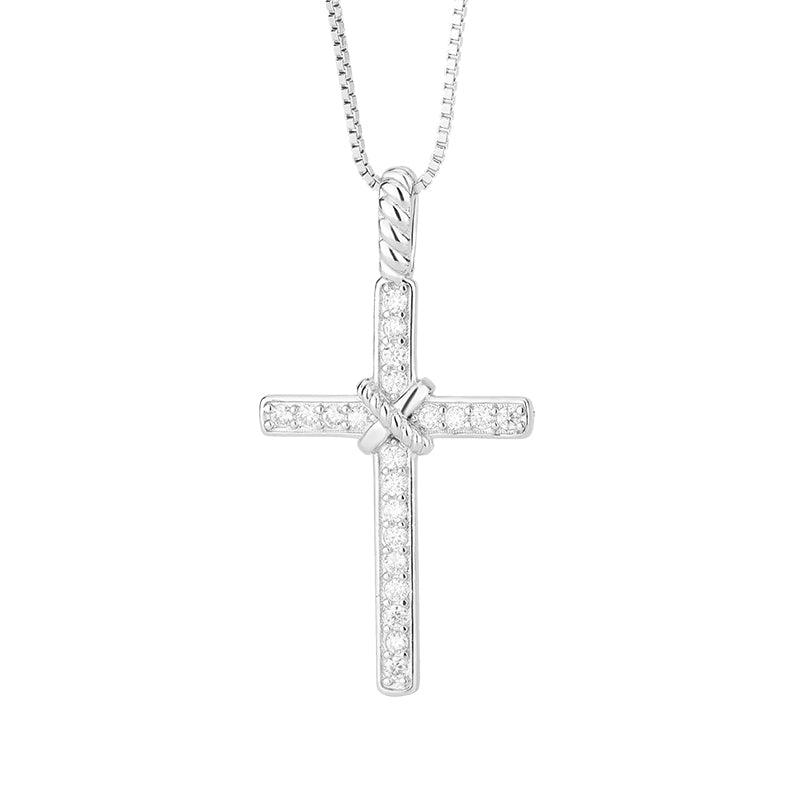 925 Sterling Cross Pendant With Chain MOS925 N4 - ChainsOnly