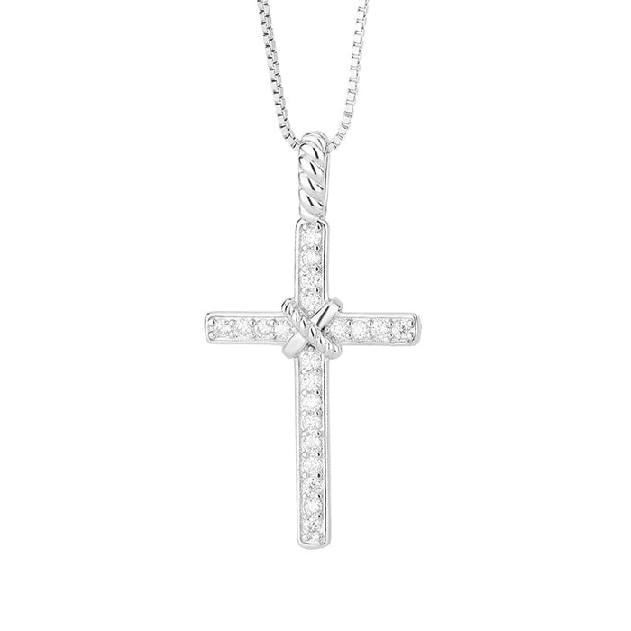 925 Sterling Cross Pendant With Chain MOS925 N4 - ChainsOnly