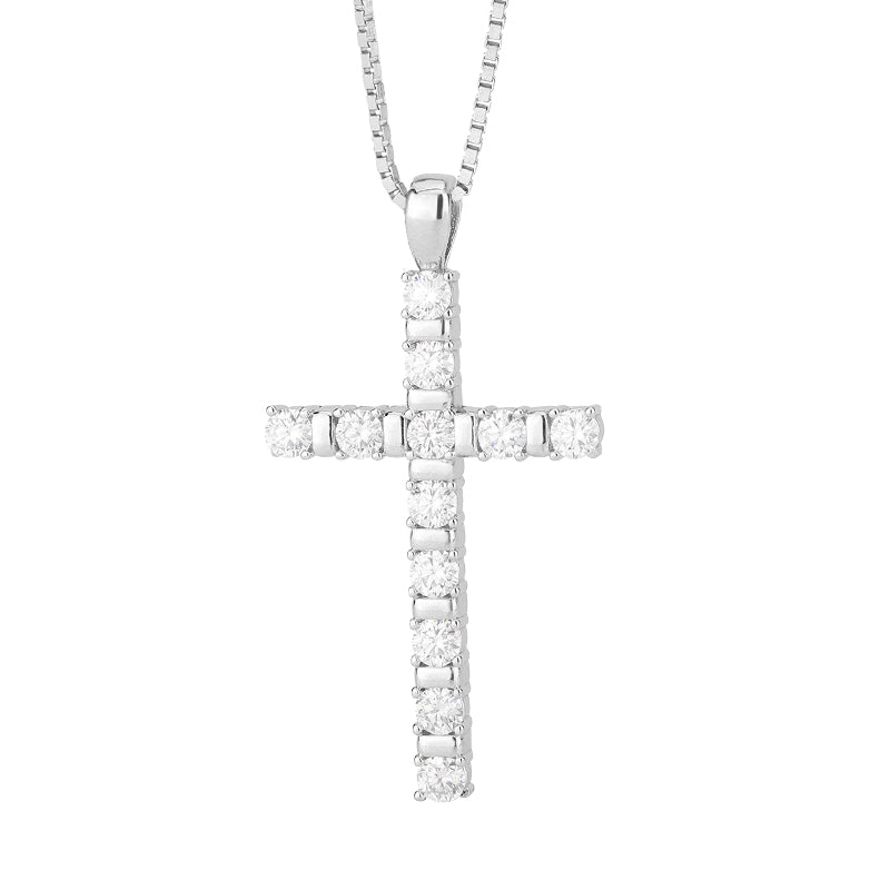 925 Sterling Cross Pendant With Chain MOS925 N6 - ChainsOnly