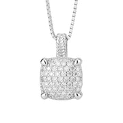 925 Sterling Square Pendant With Chain MOS925 N7 - ChainsOnly