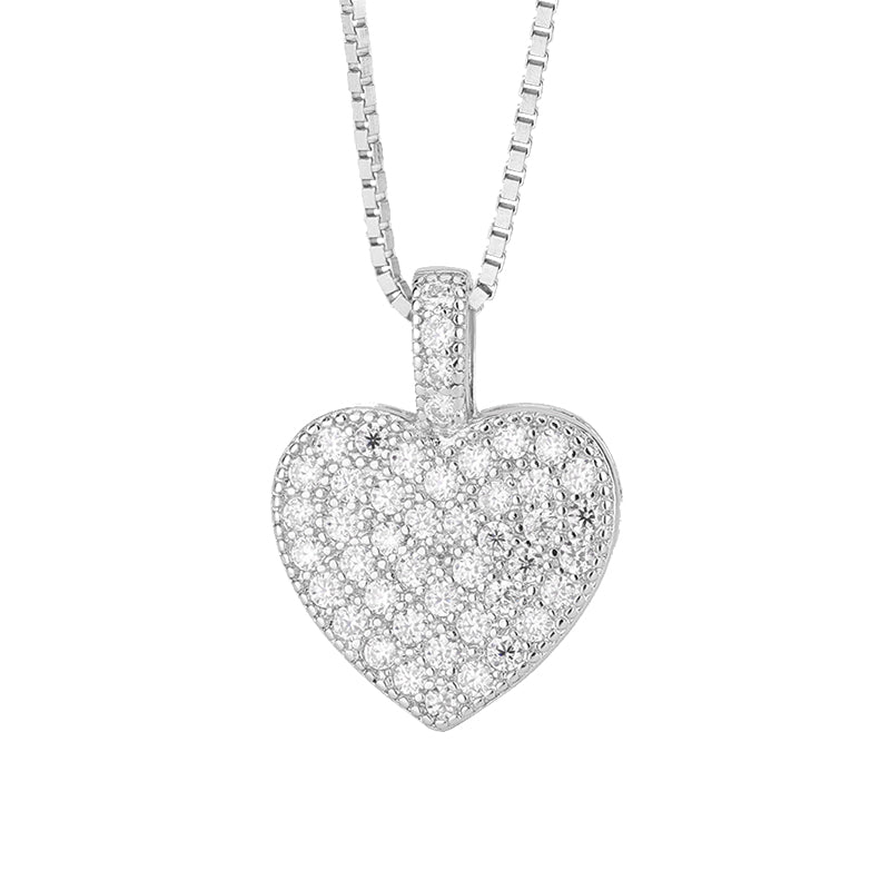 925 Sterling Heart Pendant With Chain MOS925 N8 - ChainsOnly