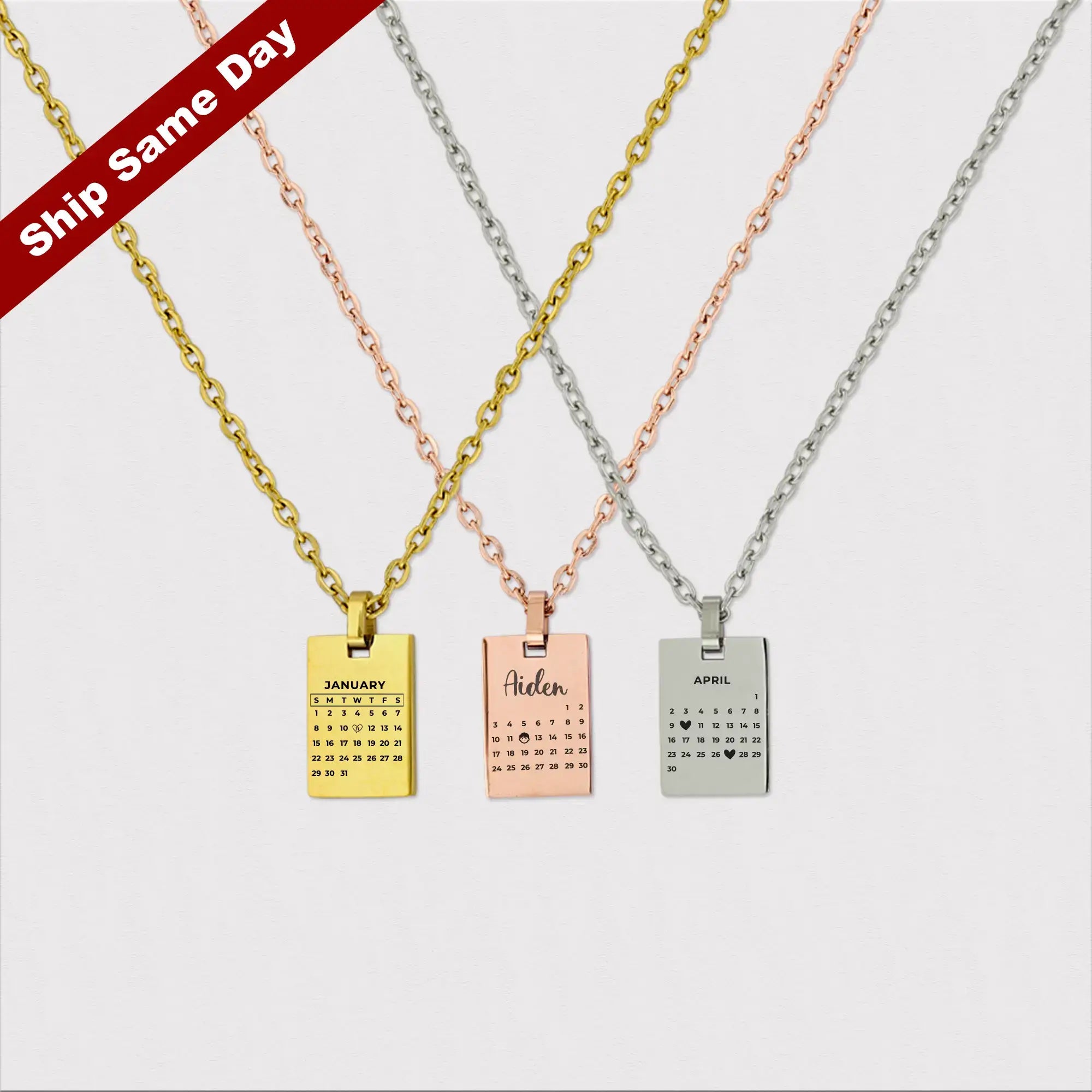 Personalized Calendar Necklace, Perfect Gift