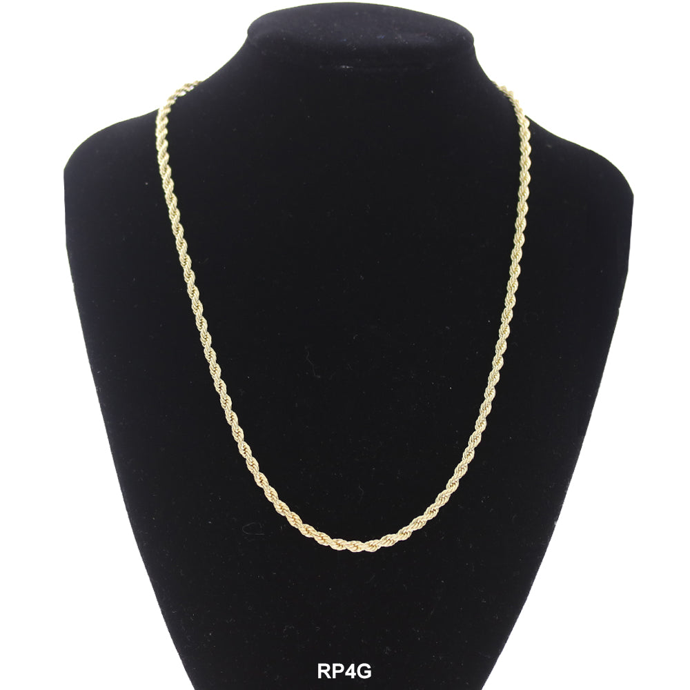 4 MM Rope Chain RP4G - ChainsOnly