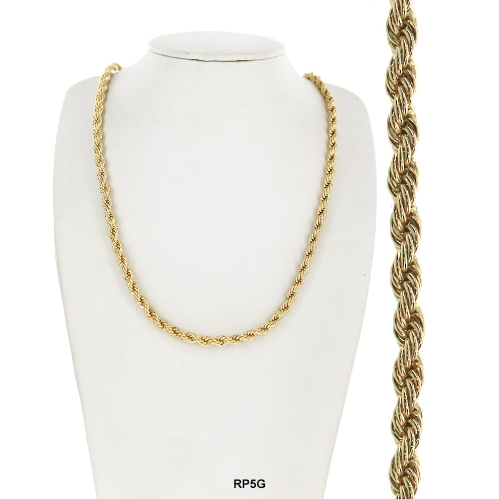 5 MM Rope Chain RP5G - ChainsOnly