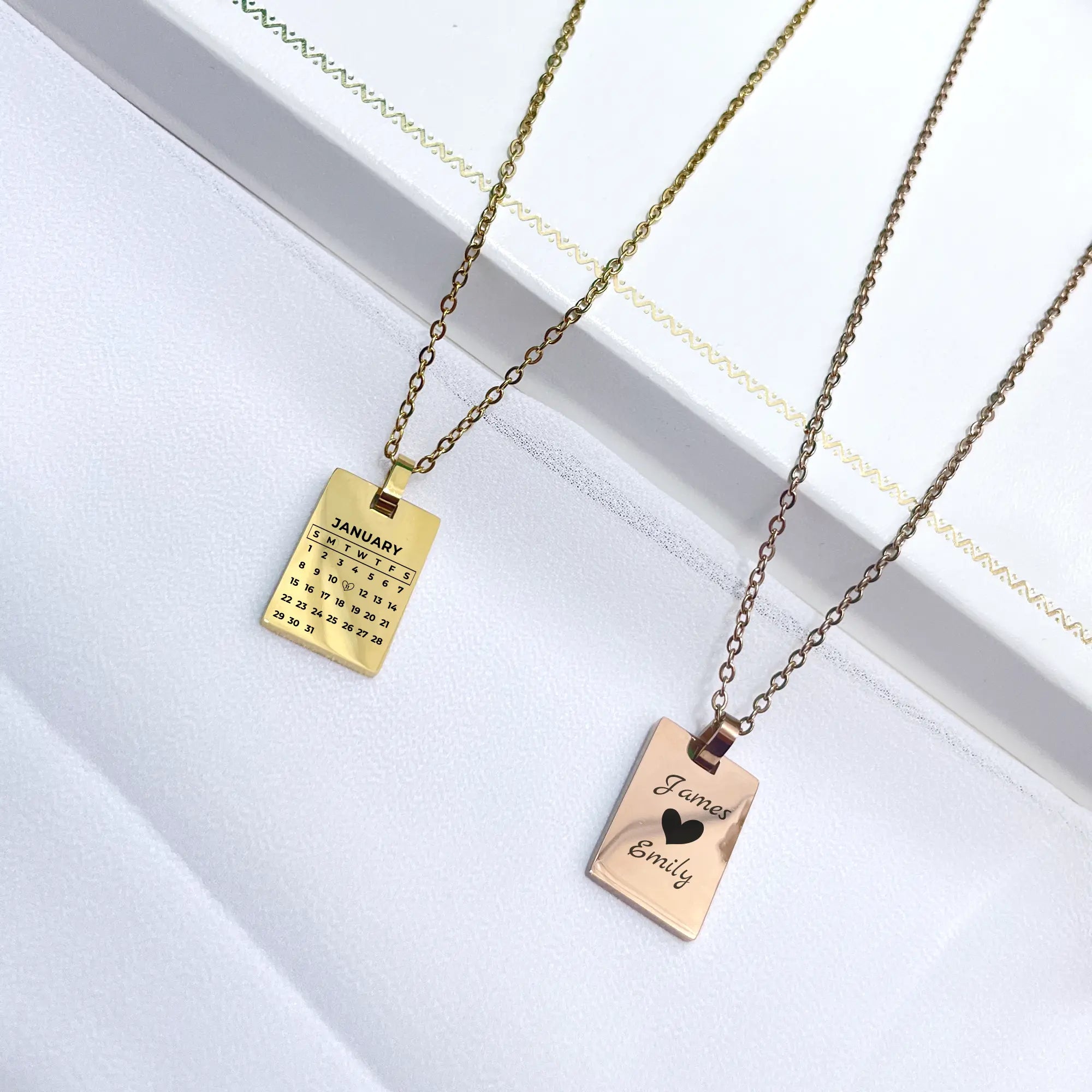 Dainty ID Necklace, Initial men  Rectangular Necklace with Engraved Initial  Necklace