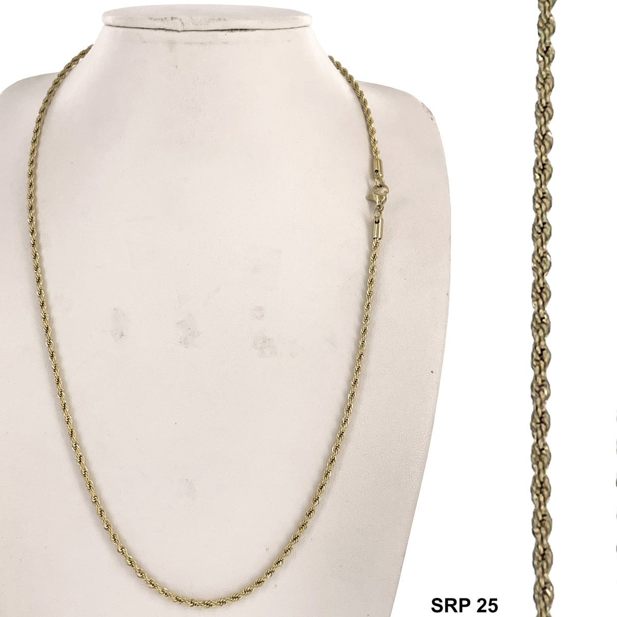 2.5 MM Stainless Steel Rope Chain SRPG 25 - ChainsOnly