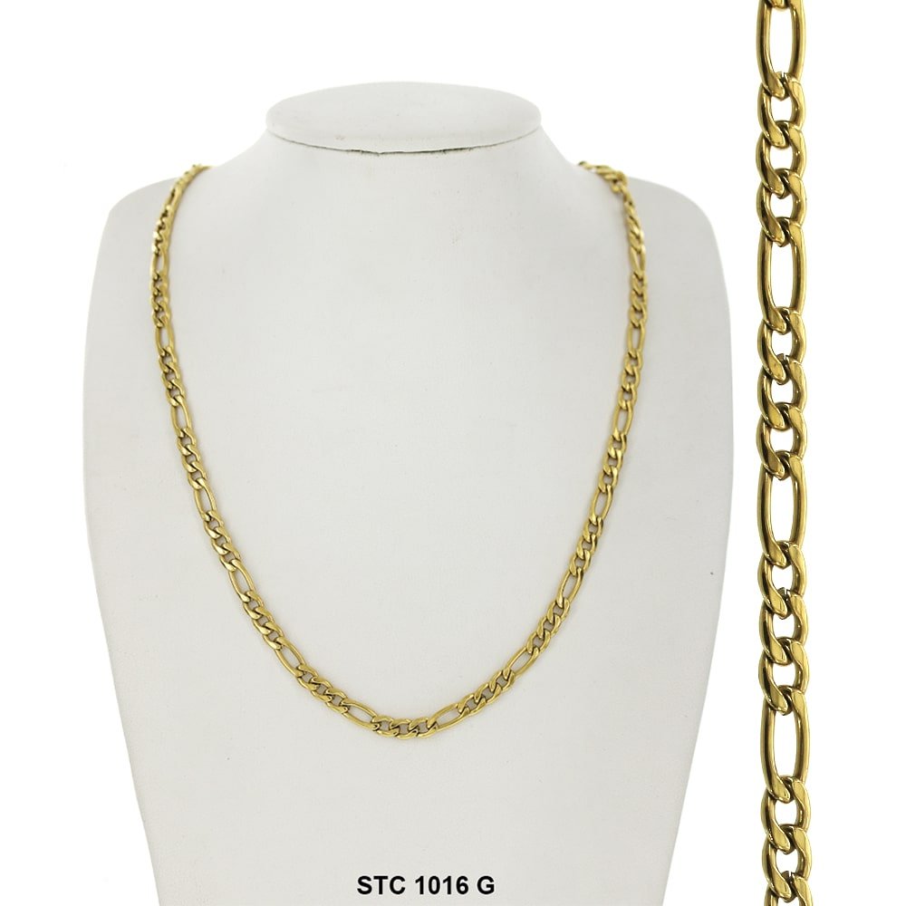 5 MM Figaro Stainless Steel Chain STC 1016 G - ChainsOnly