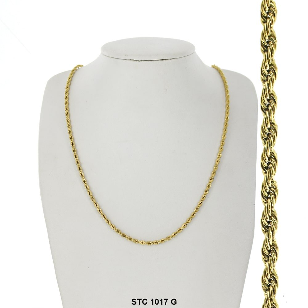 3 MM Rope Stainless Steel Chain STC 1017 G - ChainsOnly