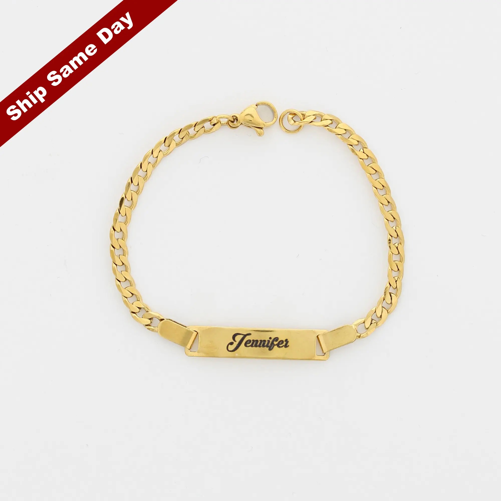  Gold Bar Chain Bracelet