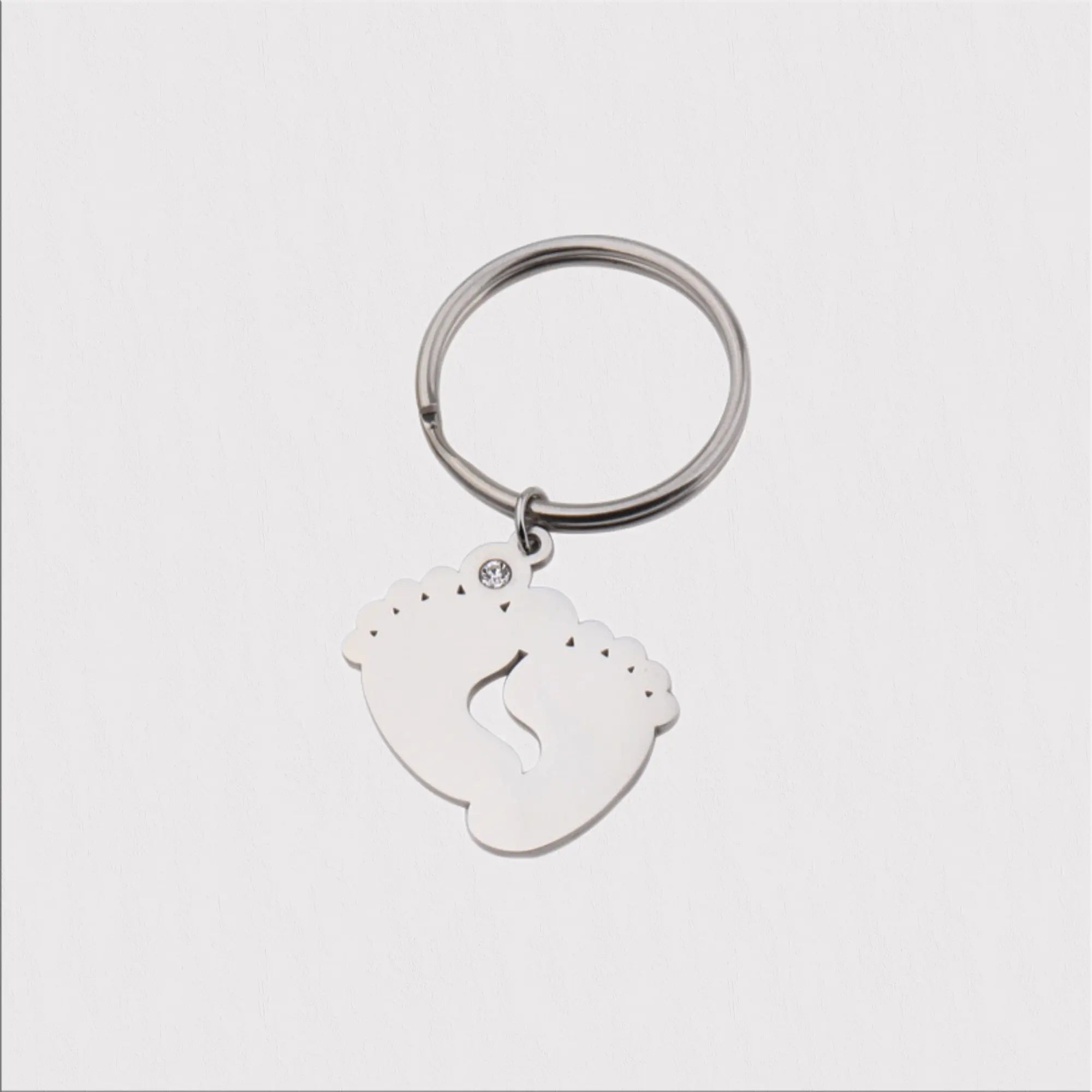 Engravable Baby Foot Keychain Gift For New Mom