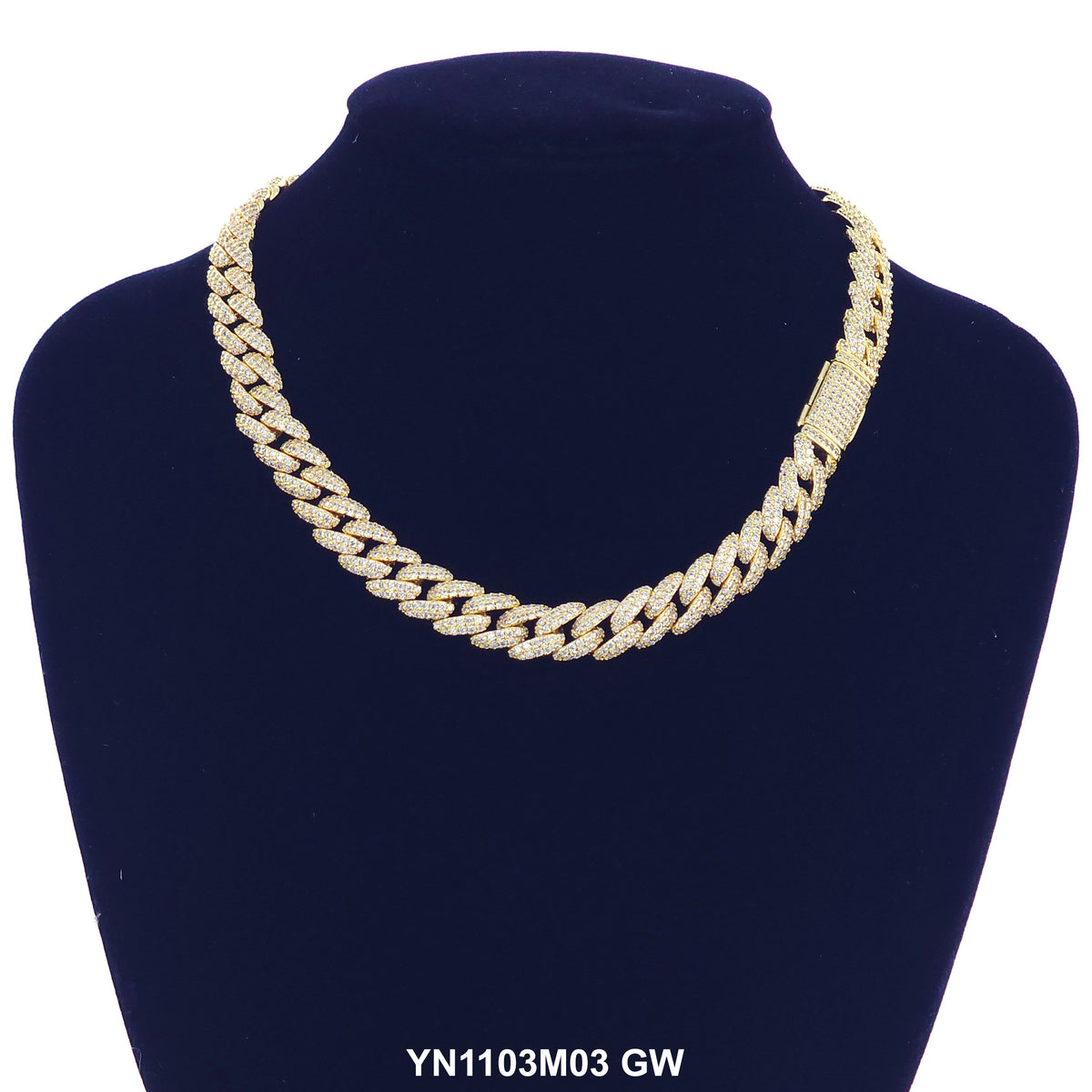 11 MM Micro CZ Stones Chain YN1103M03 GW - ChainsOnly