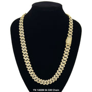 14 MM Micro CZ Stones Chain YN1400M04 GW - ChainsOnly
