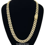 14 MM Micro CZ Stones Chain YN1400M04 GW - ChainsOnly