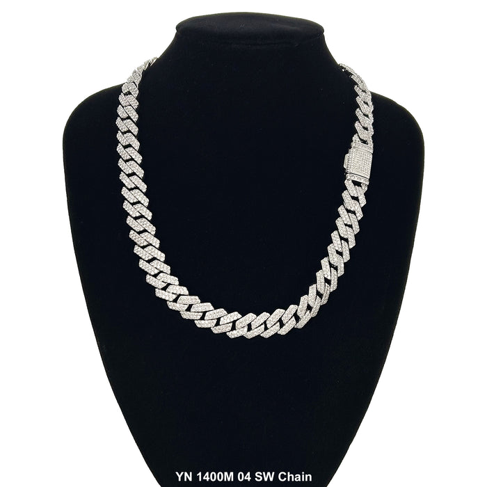 14 MM Micro CZ Stones Chain YN1400M04 RW - ChainsOnly