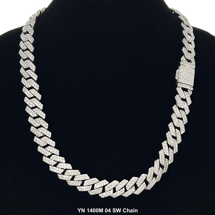 14 MM Micro CZ Stones Chain YN1400M04 RW - ChainsOnly