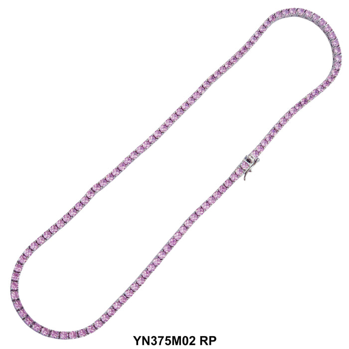 3 MM Micro Pave Tennis Necklace YN375M02 RP - ChainsOnly