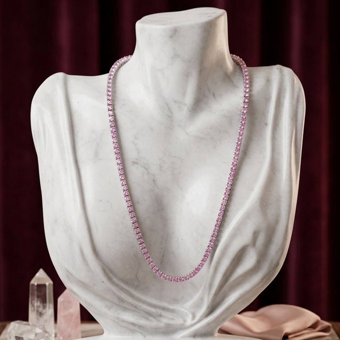 3 MM Micro Pave Tennis Necklace YN375M02 RP - ChainsOnly