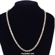 4 MM Micro Pave Tennis Necklace YN45M401 GW - ChainsOnly