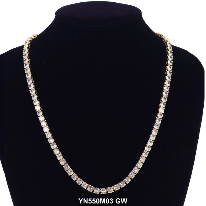 4 MM Micro Pave Tennis Necklace YN45M401 GW - ChainsOnly