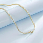 4 MM Micro Pave Tennis Necklace YN45M401 GW - ChainsOnly