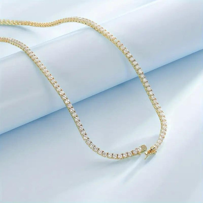 4 MM Micro Pave Tennis Necklace YN45M401 GW - ChainsOnly
