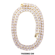 4 MM Micro Pave Tennis Necklace YN45M401 GW - ChainsOnly