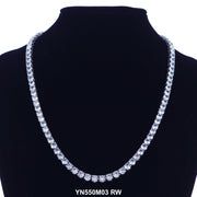 4 MM Micro Pave Tennis Necklace YN45M401 RW - ChainsOnly