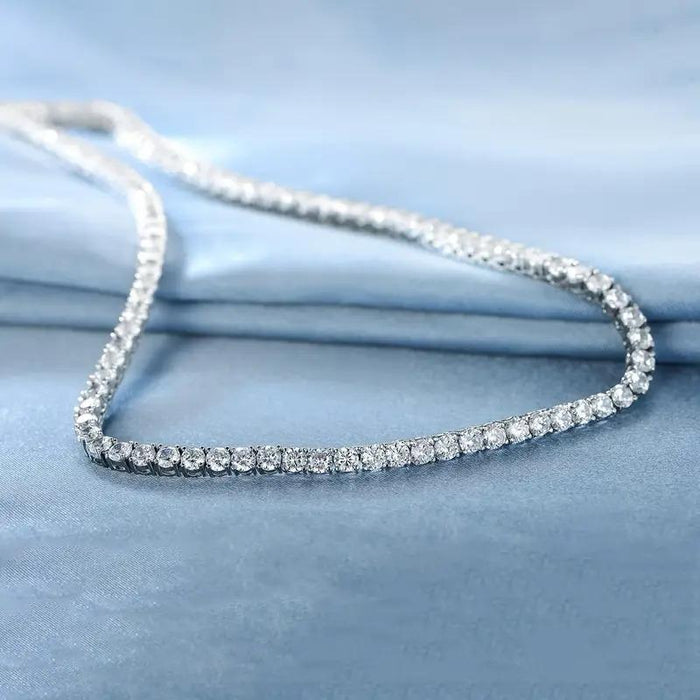 4 MM Micro Pave Tennis Necklace YN45M401 RW - ChainsOnly