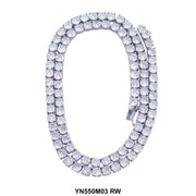 5 MM Micro Pave Tennis Necklace YN550M03 RW - ChainsOnly