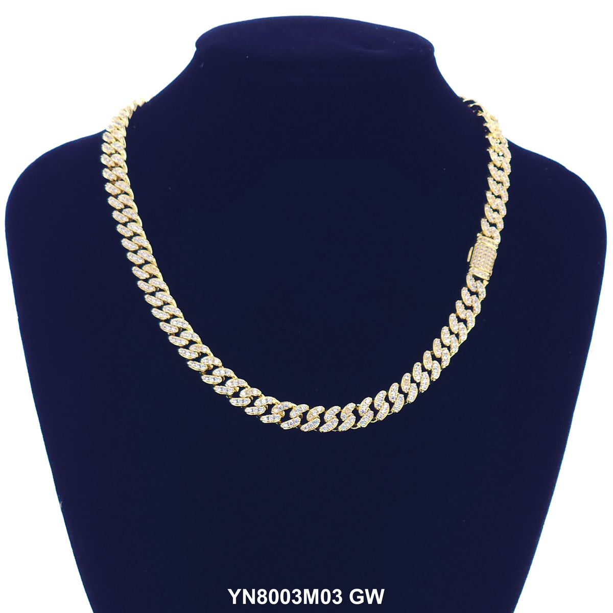 9 MM Micro CZ Stones Chain YN9003M03 GW - ChainsOnly