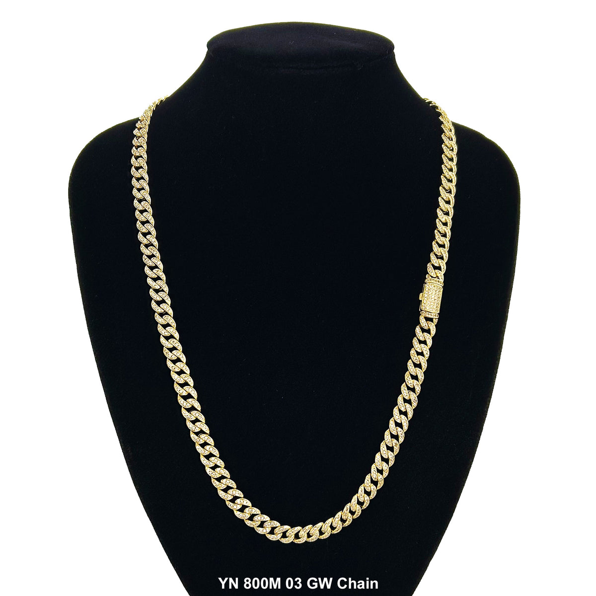 8 MM Micro CZ Stones Chain YN8003M03 GW - ChainsOnly