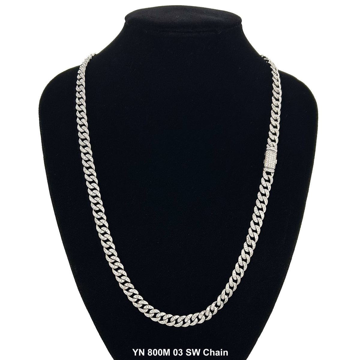 8 MM Micro CZ Stones Chain YN8003M03 RW - ChainsOnly