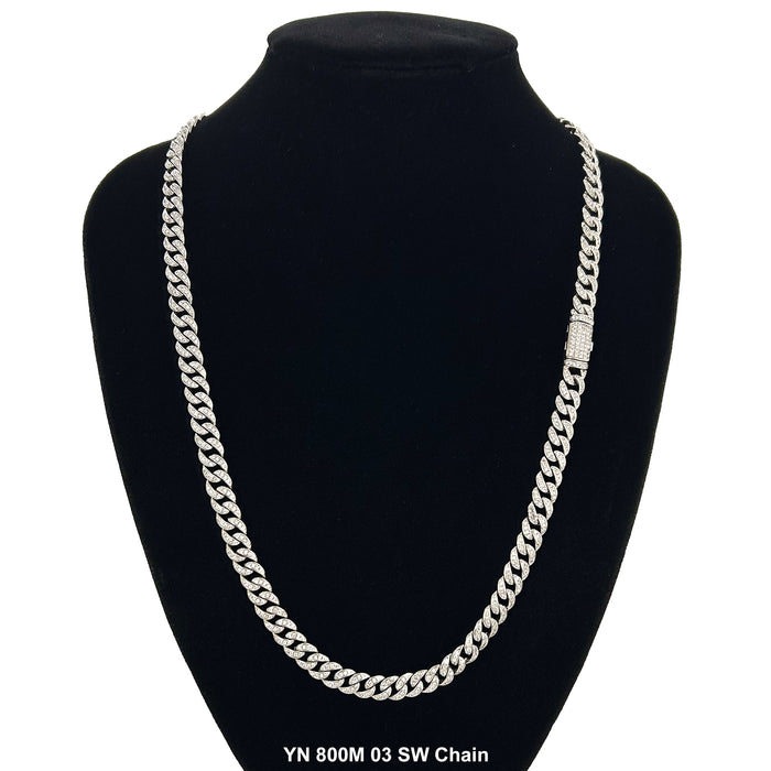 8 MM Micro CZ Stones Chain YN8003M03 RW - ChainsOnly
