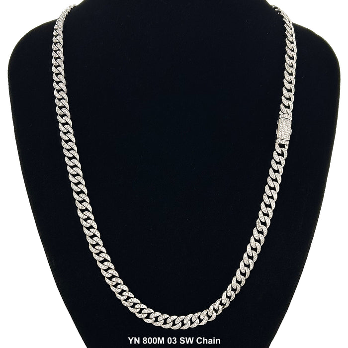8 MM Micro CZ Stones Chain YN8003M03 RW - ChainsOnly