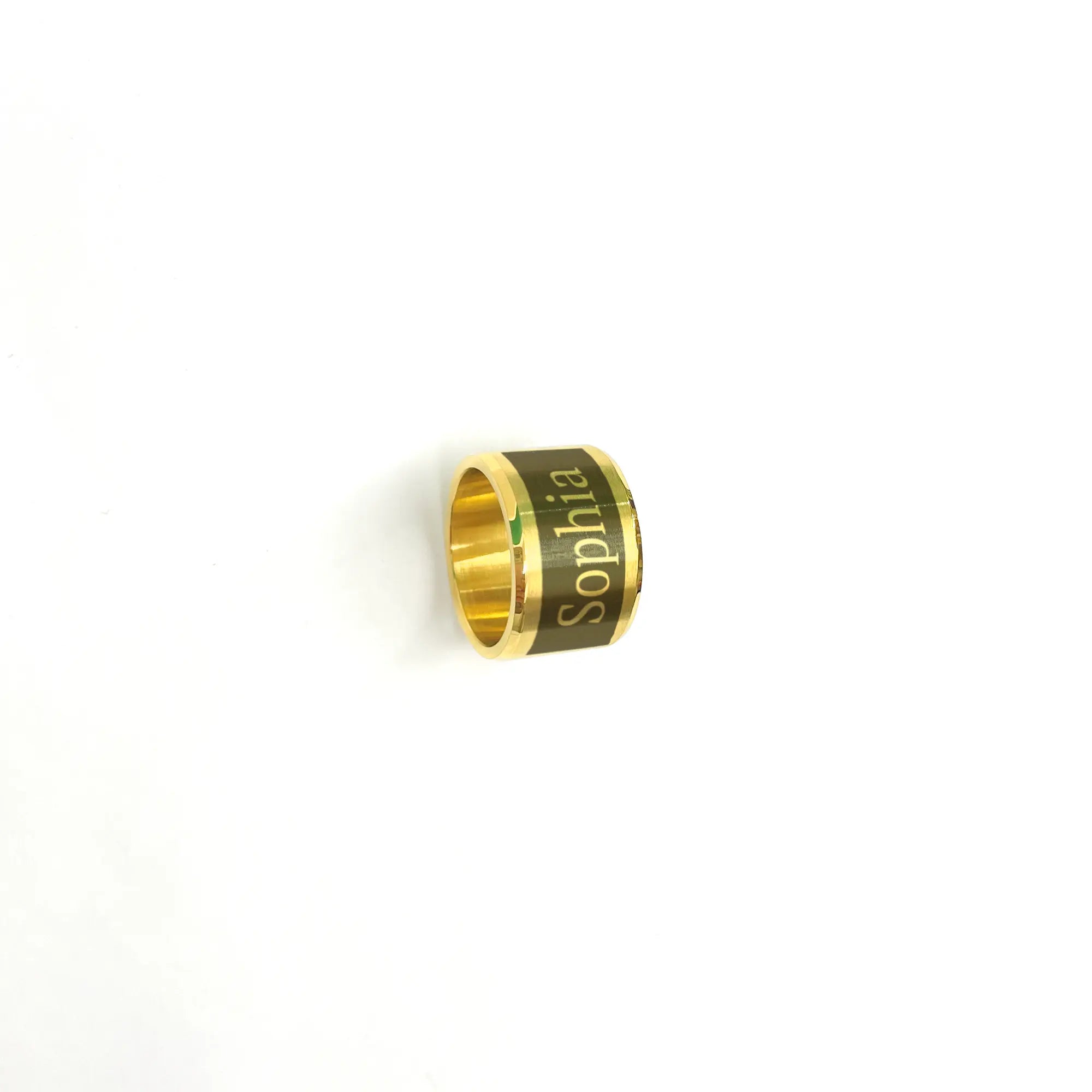 Engraved Wide Gold Men Wedding Ring
