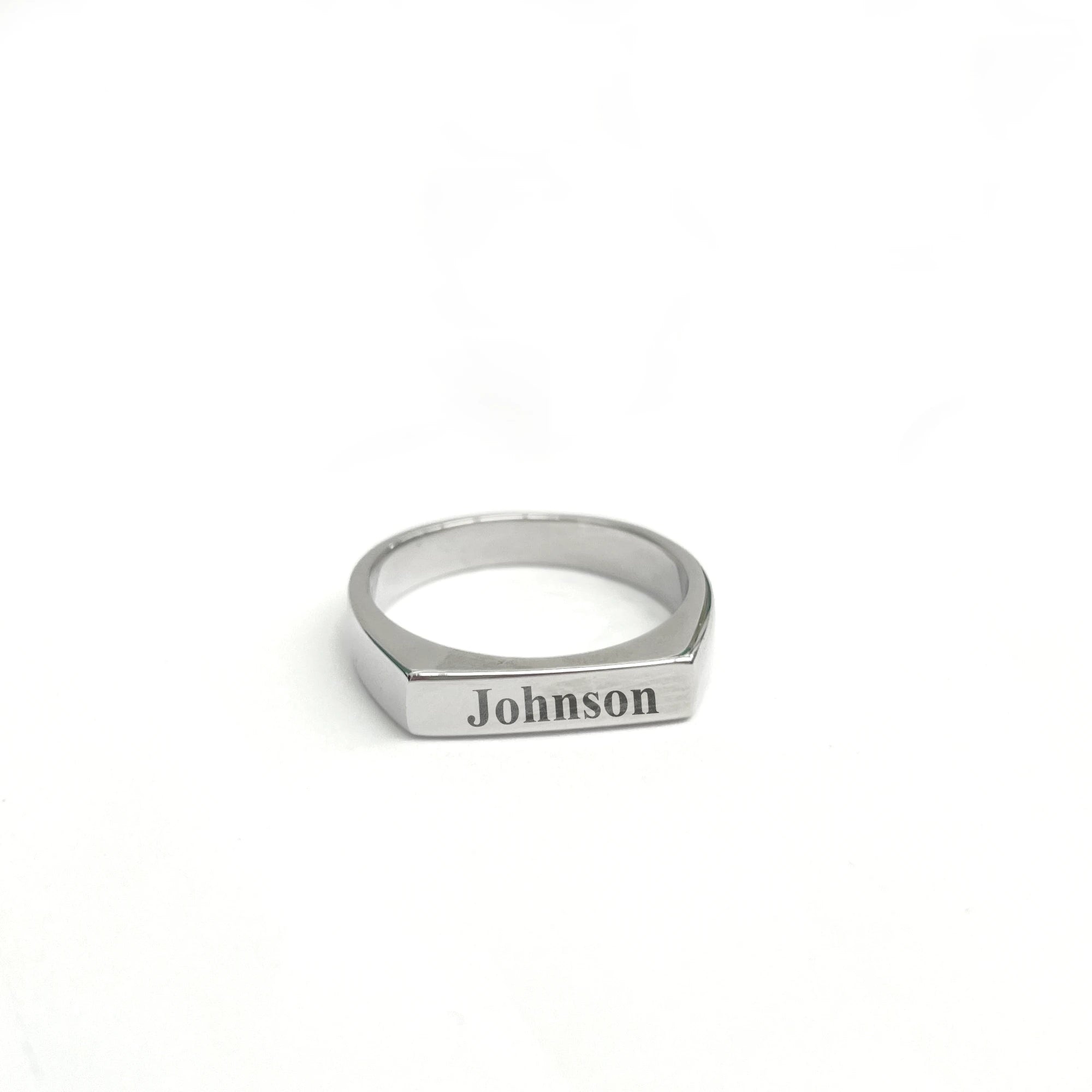 Engraved Name Initial Date handwriting Band Ring