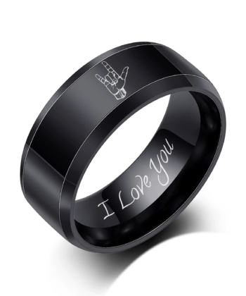 121_1 Promise Ring for Him,asl gifts,asl jewelry,asl ring,couple ring set,custom name ring,engraved ring,gift for boyfriend,gift for girlfriend,his and hers rings,initial ring,sign language gift,stackable name rings