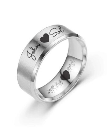 181_1 Promise Ring for Him,asl gifts,asl jewelry,asl ring,couple ring set,custom name ring,engraved ring,gift for boyfriend,gift for girlfriend,his and hers rings,initial ring,sign language gift,stackable name rings