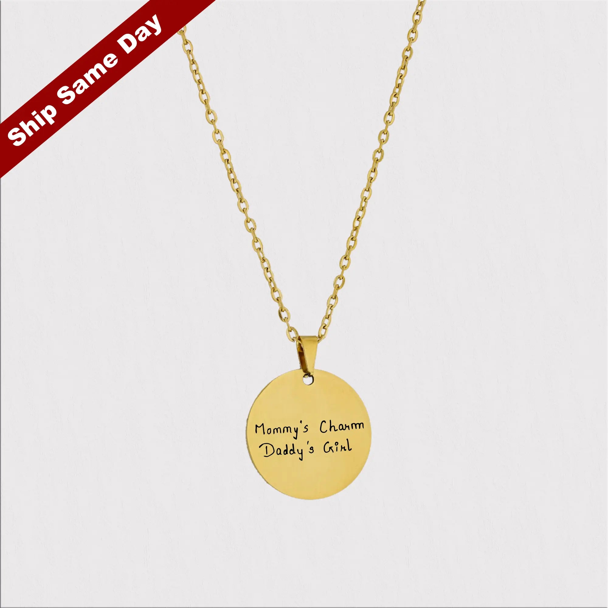 ActualHandwritingDiscNecklace handwriting necklace