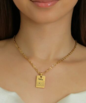 Birth Year Necklace, old English Necklace