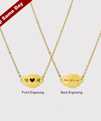 Cloud Shaped Personalized Necklace, Name Jewelry