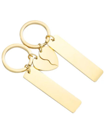 CouplesKeychainsetwithnamesandpersonalization Broken Heart Charm