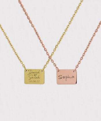 DateTagPendant Dainty name tag necklace