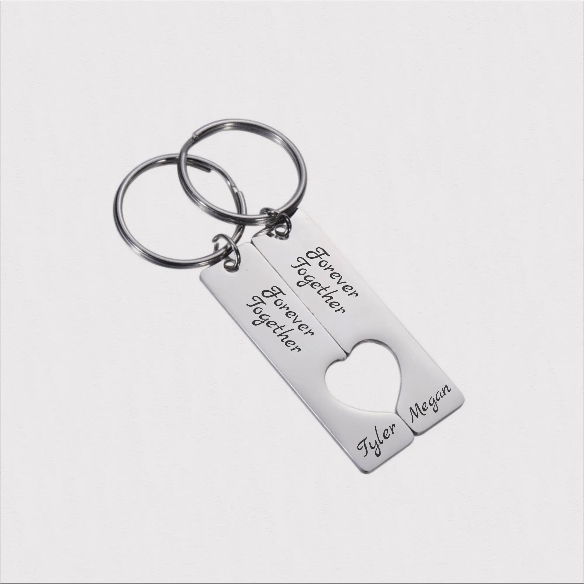 DoubleBarKeychain heart matching keychain, matching Keyring